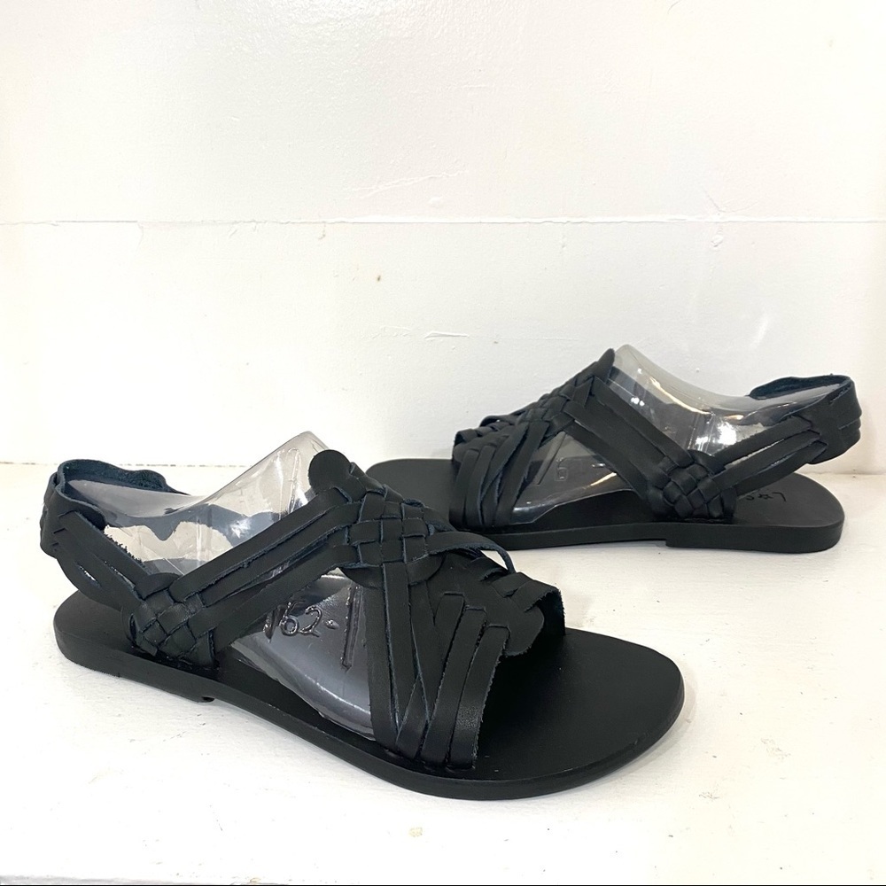 NEW L*Space Black Cabo Flat Leather Sandals 37